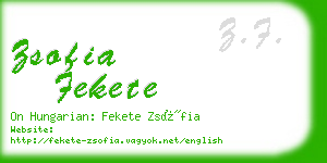 zsofia fekete business card